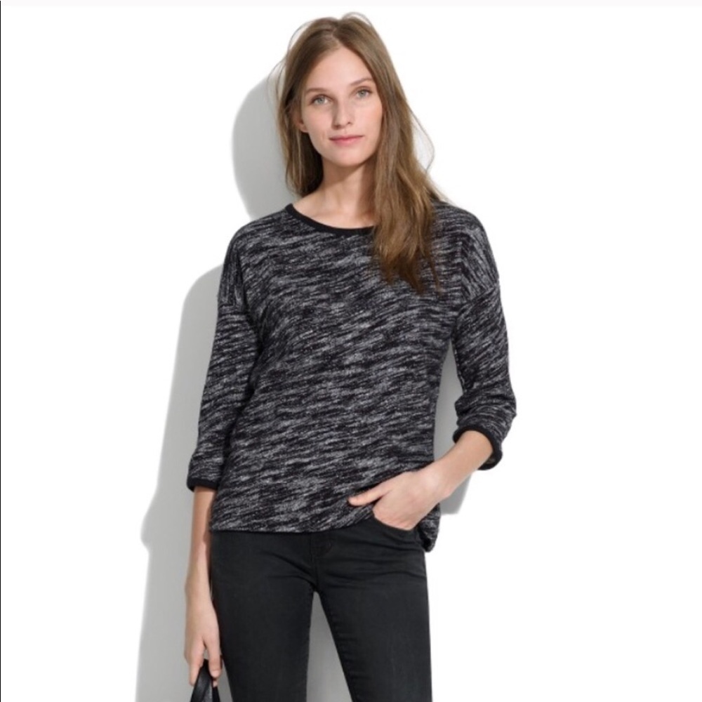 • Madewell • Marled Shadetree Black Pullover Small